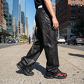 Black Cerated Flared Jeans