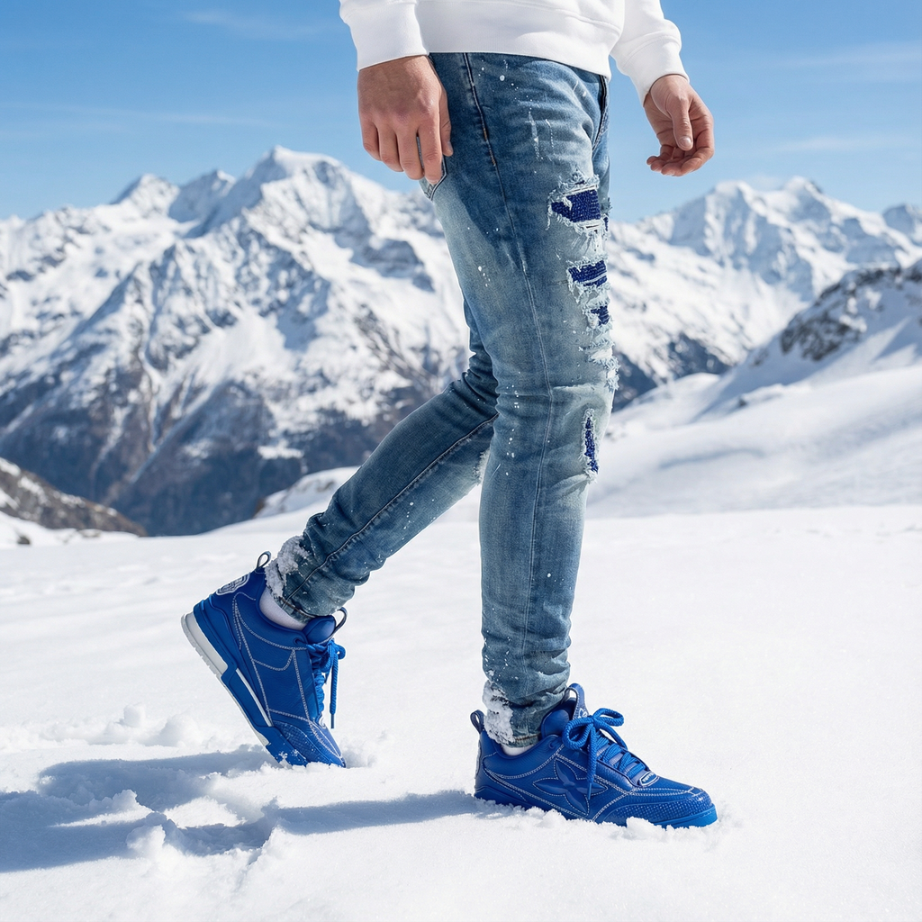 Blue Diamond Painted Skinny Jeans