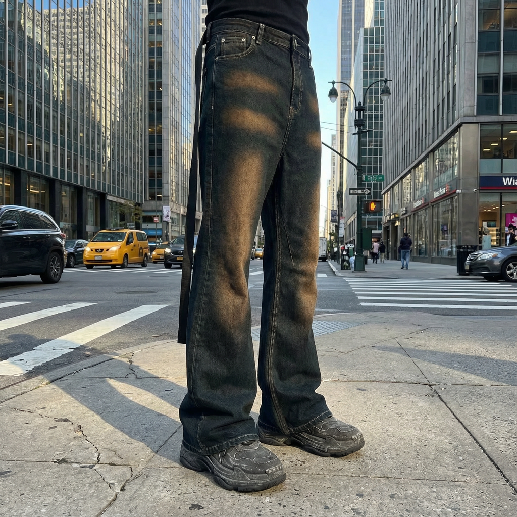 Dirty Washed Stacked Jeans