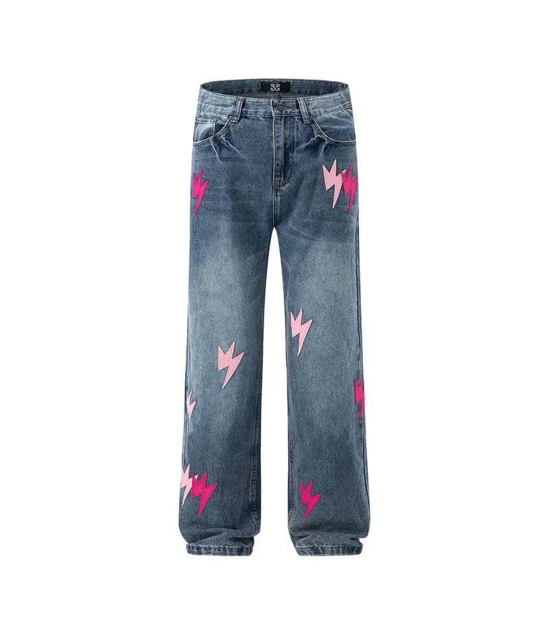 Pink Lightning Relaxed Jeans