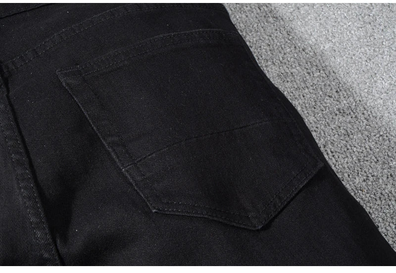 Black on Black Patchwork Slim Fit Jeans