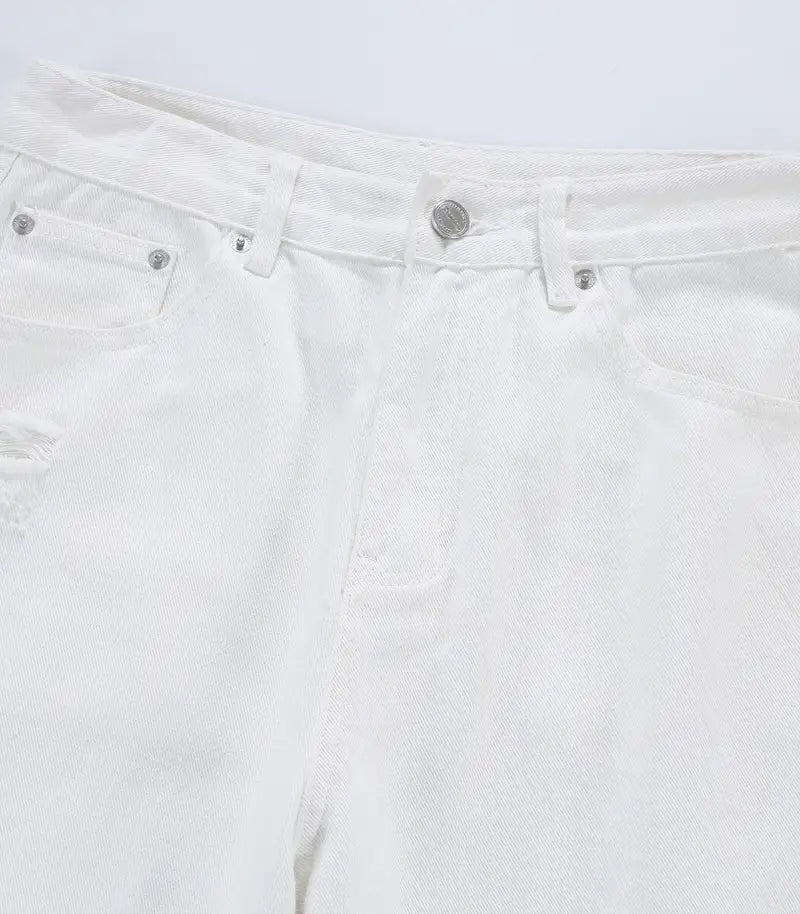 Ripped White Relaxed Loose Jeans