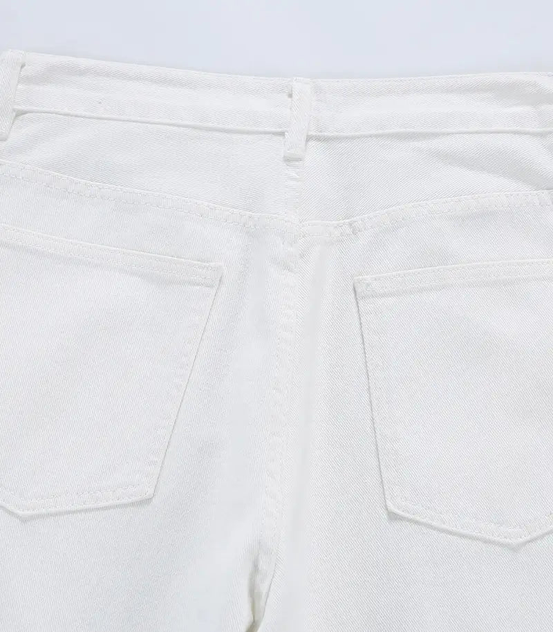 Ripped White Relaxed Loose Jeans