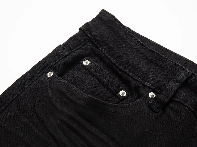 Ripped & Repaired Black Skinny Jeans