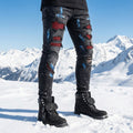 Red Diamond Painted Skinny Jeans