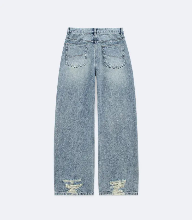 Ripped Knee Relaxed Loose Jeans