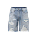 Scraped Blue Jorts