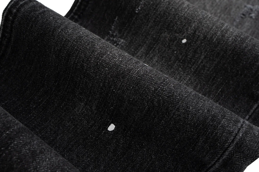 Splattered Paint Gray Flared Jeans