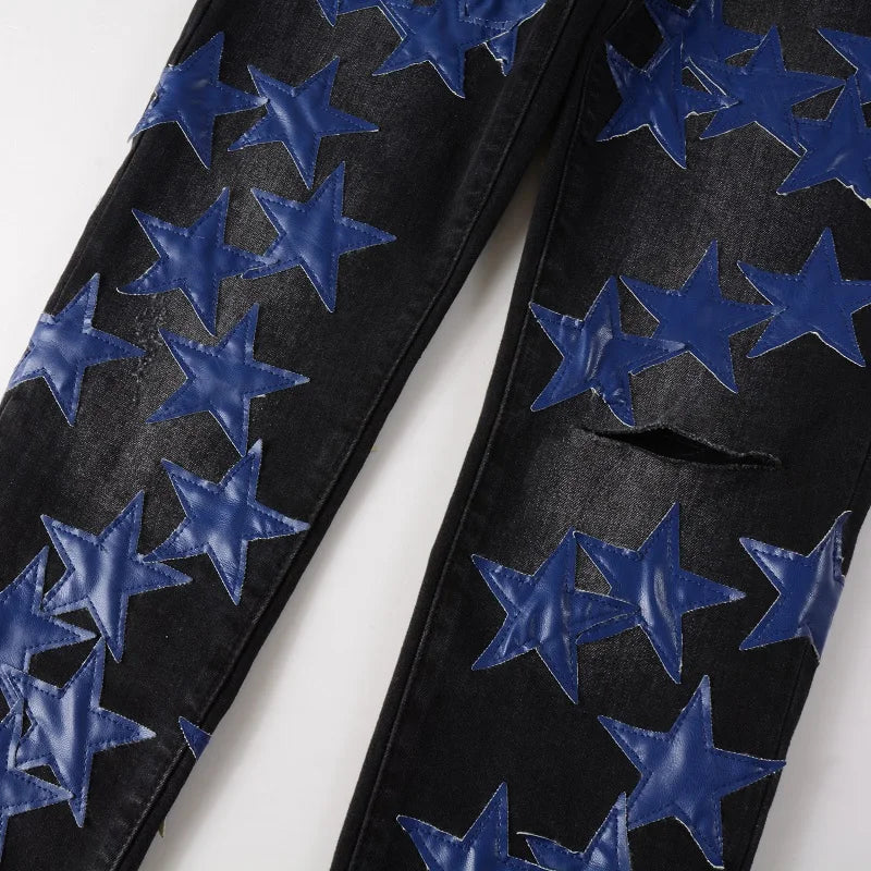 Blue Stars Skinny Jeans