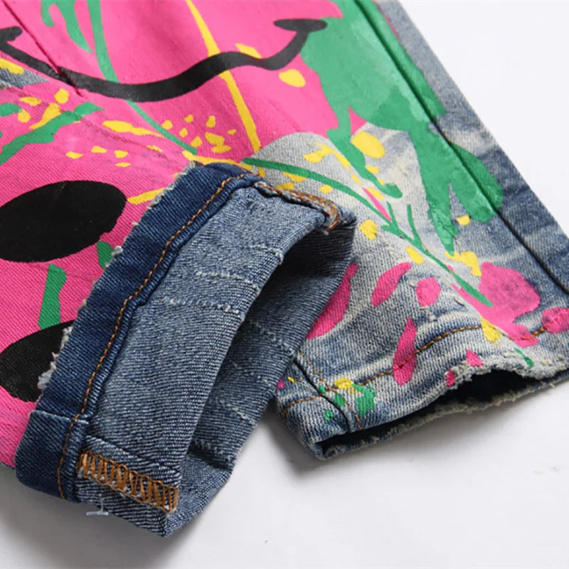 Street Graffiti Slim Fit Jeans