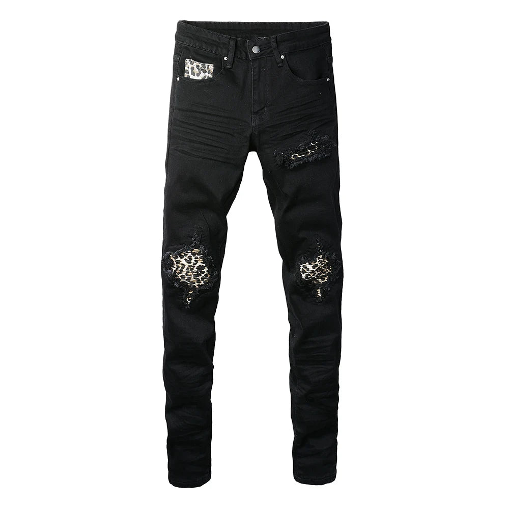 Jaguar Patchwork Skinny Jeans