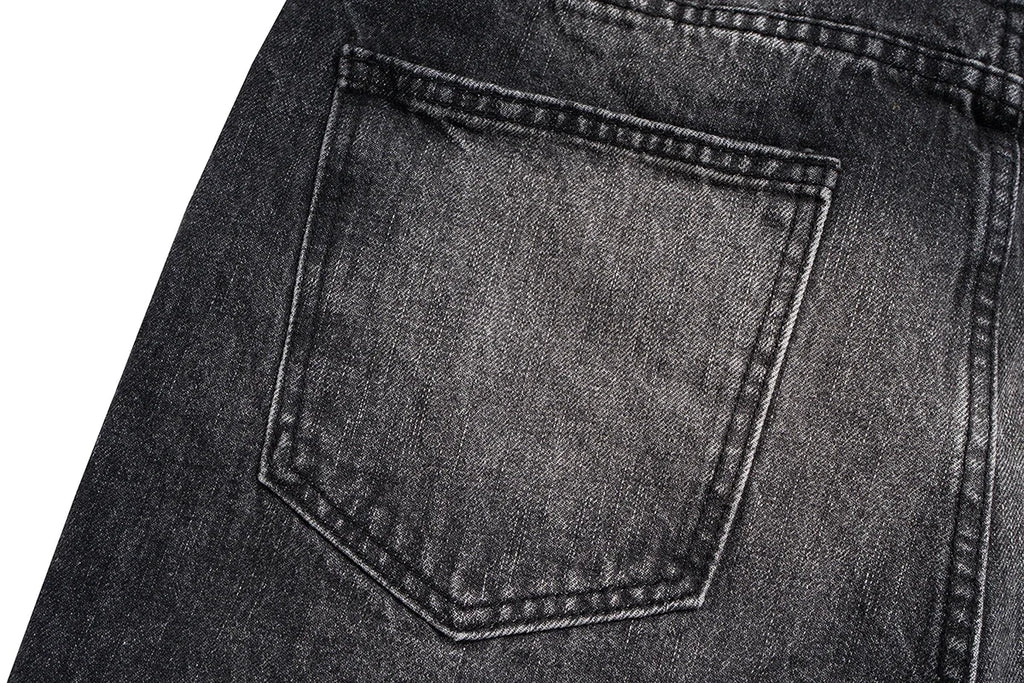 Gray Ripped Flared Jeans