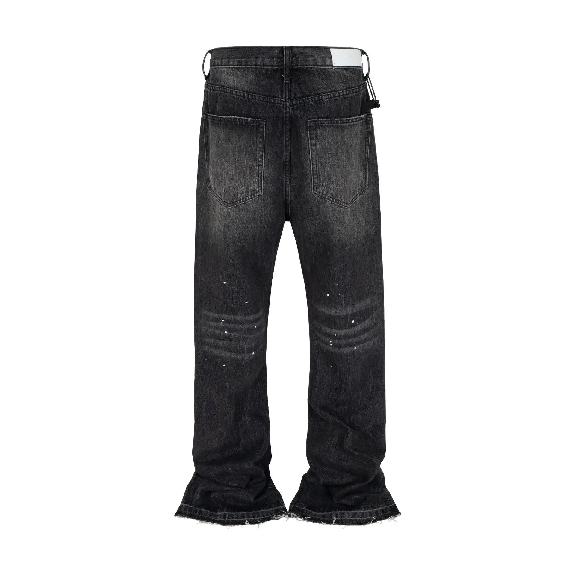 Splattered Paint Gray Flared Jeans