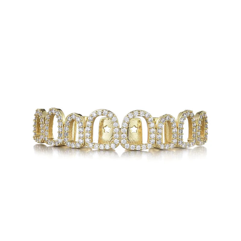 Iced-out hollow Grillz 8x8