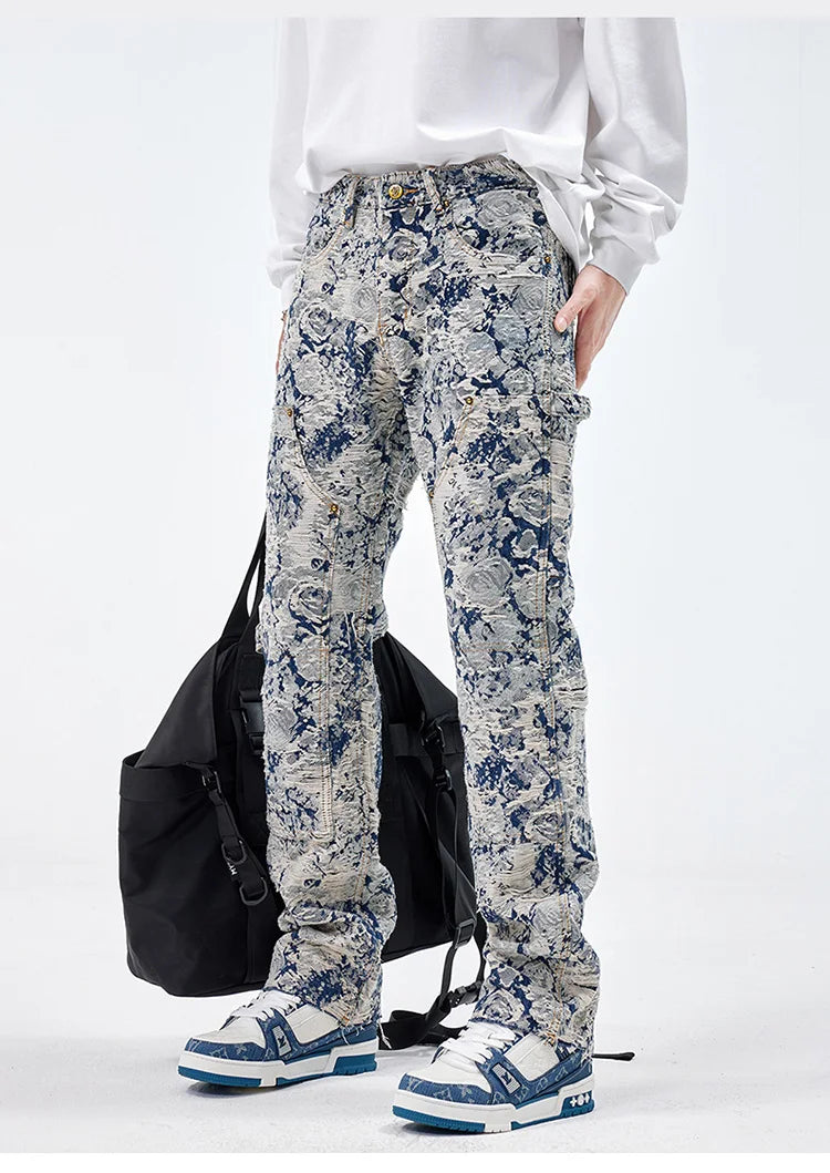 Chaps Floral Weave Relaxed Jeans