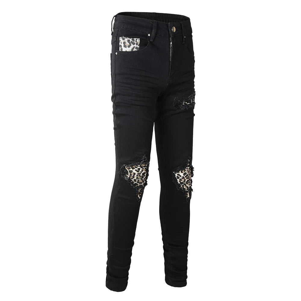 Jaguar Patchwork Skinny Jeans