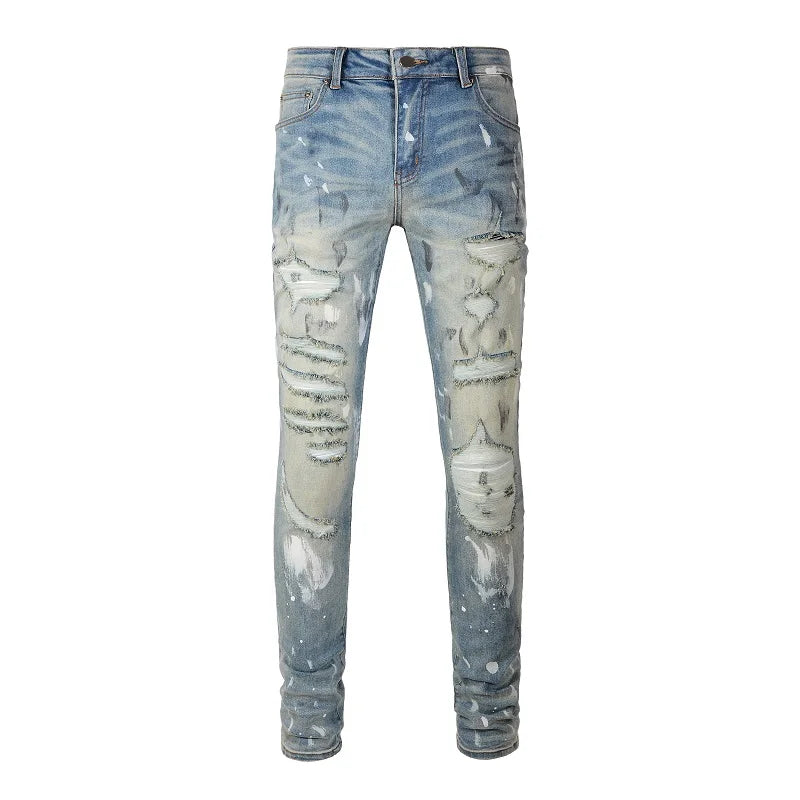 Tapered Ripped Skinny Jeans