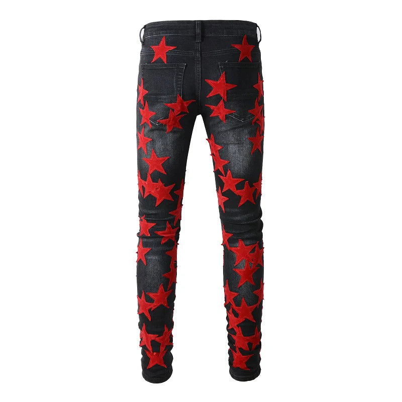 Red Stars Skinny Jeans