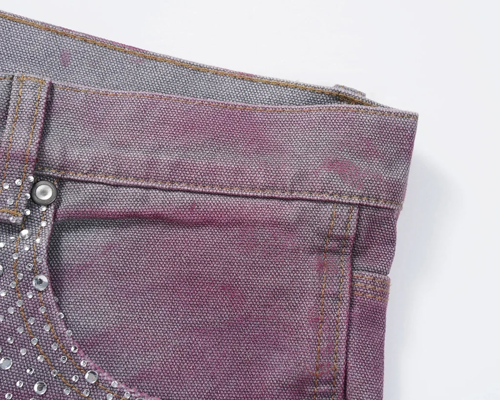 Purple Diamonds Jorts
