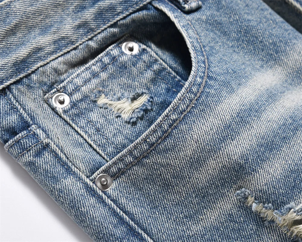 Scraped Flared Jeans