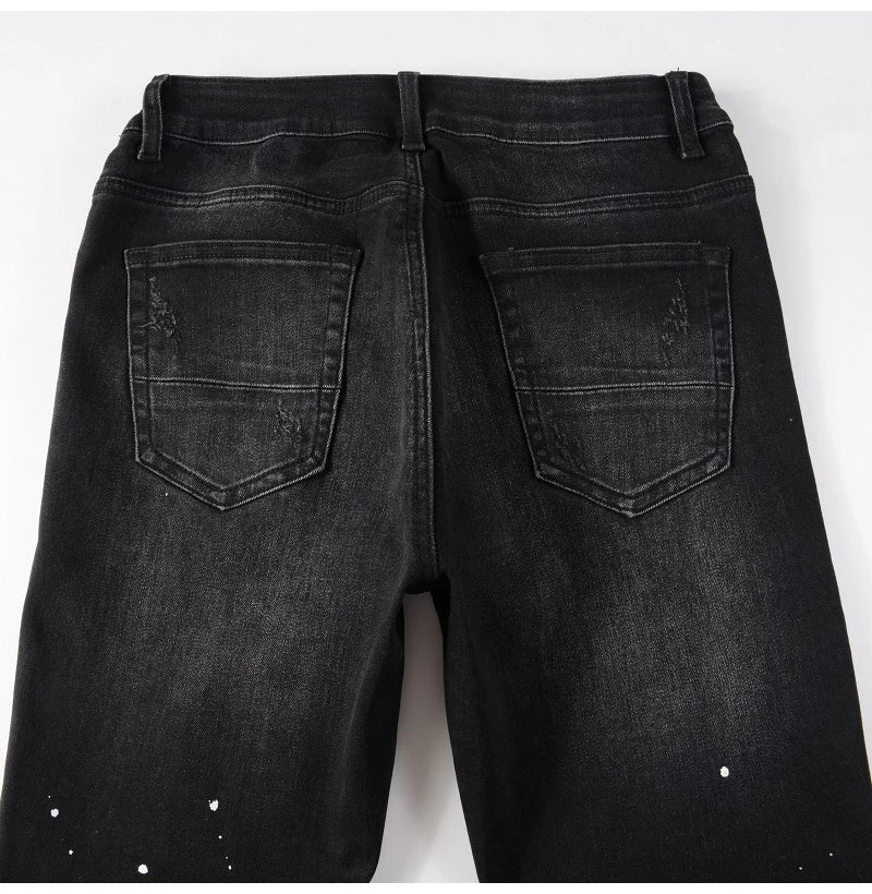 Red Diamond Painted Skinny Jeans