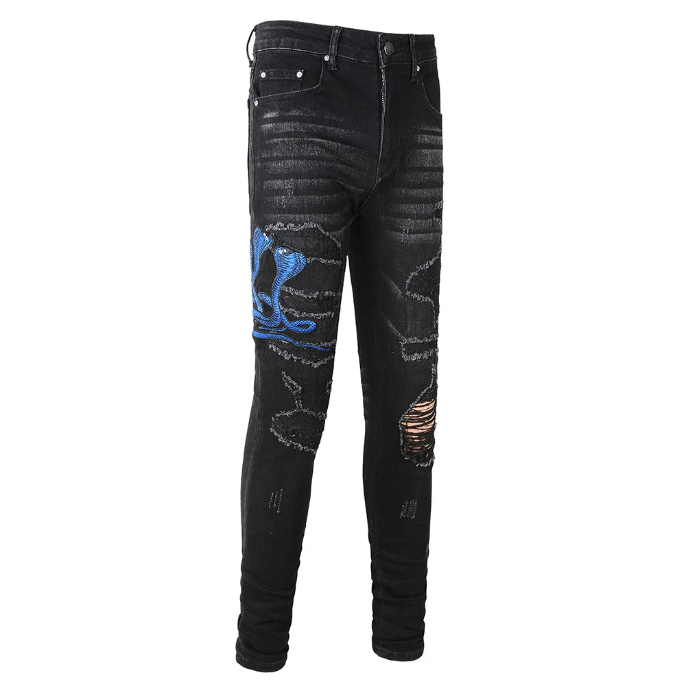 Royal Blue Mamba Skinny Jeans