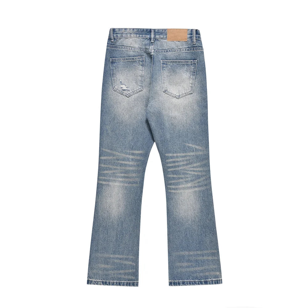 Scraped Flared Jeans