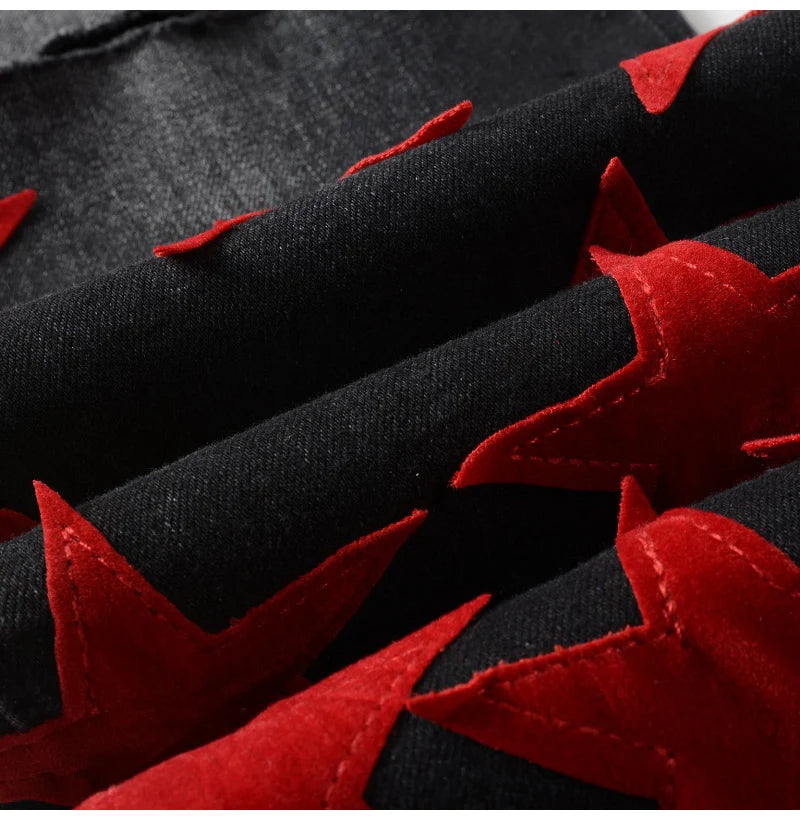 Red Stars Skinny Jeans