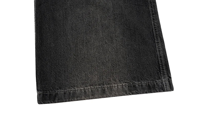 Multi-Pockets Stacked Loose Jeans