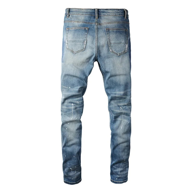 Blue Diamond Painted Skinny Jeans