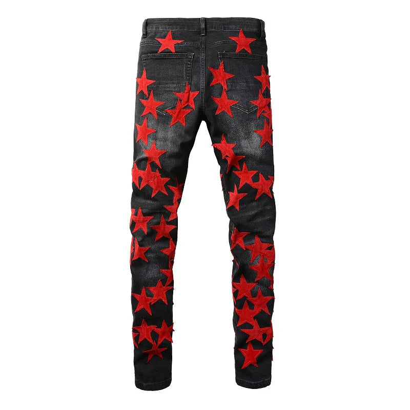 Red Stars Skinny Jeans