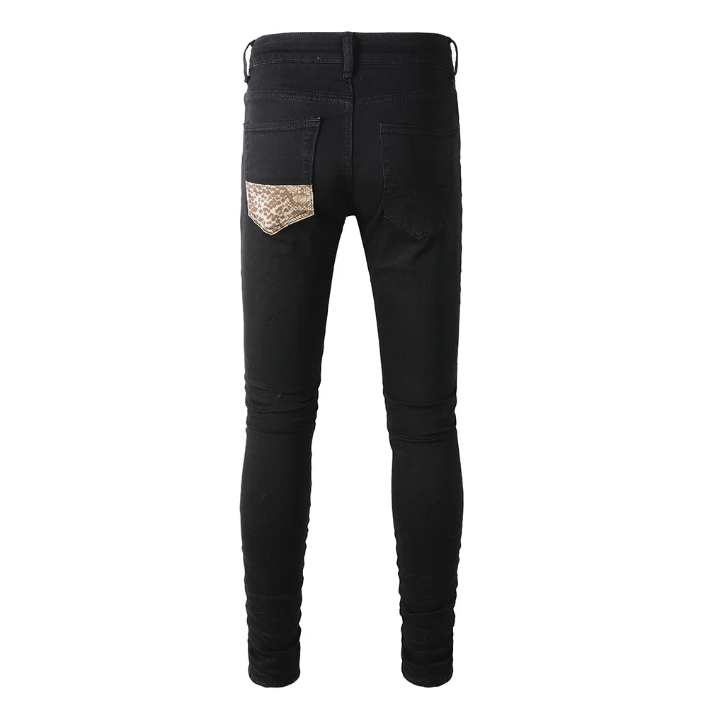 Python Patchwork Skinny Jeans