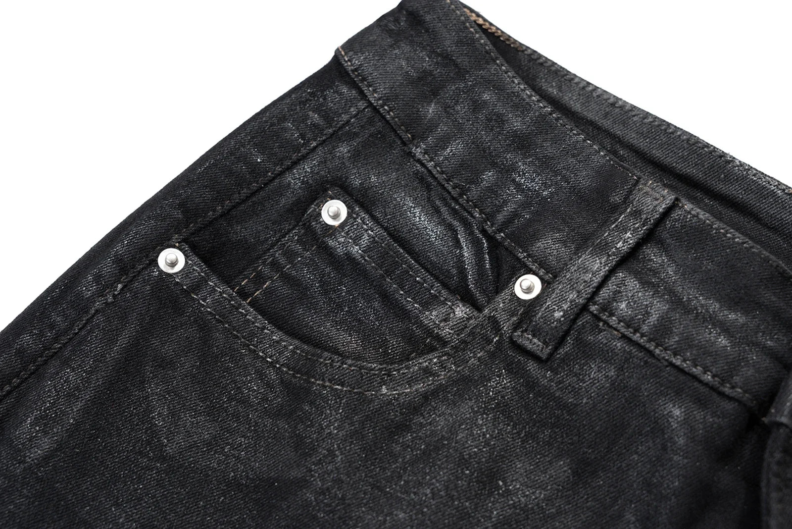 Black Cerated Stacked Jeans