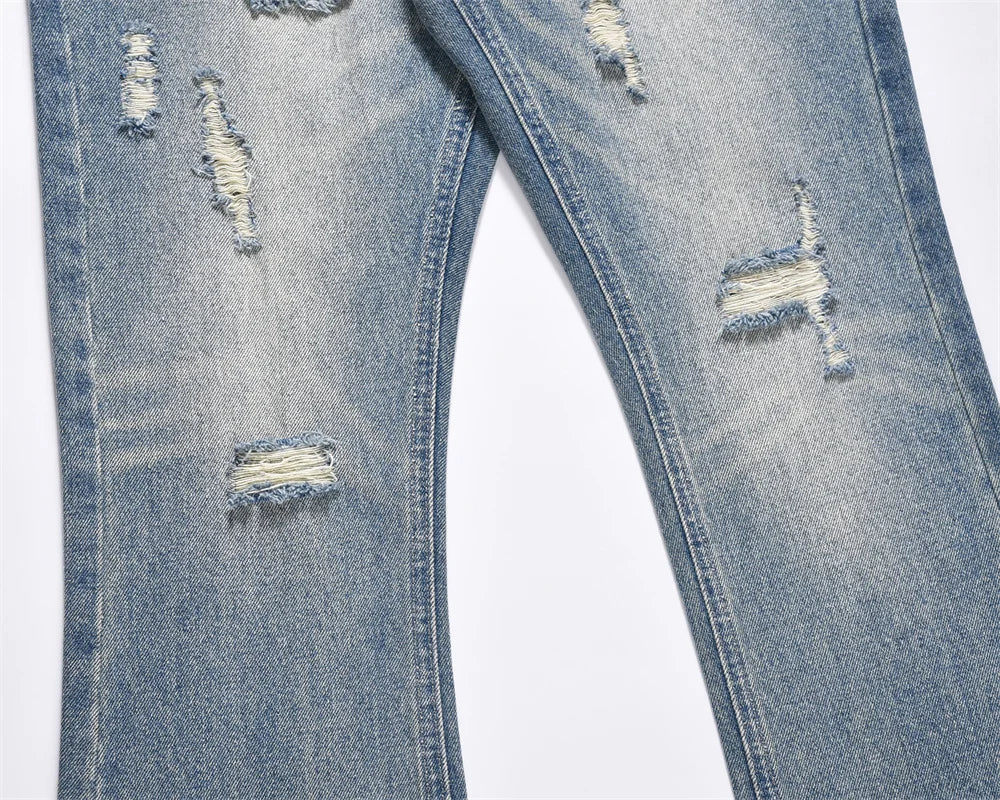 Scraped Flared Jeans