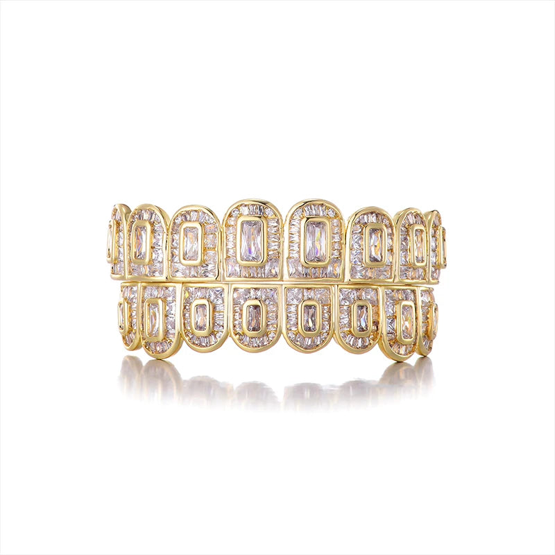 Iced-out baguette Grillz 8x8