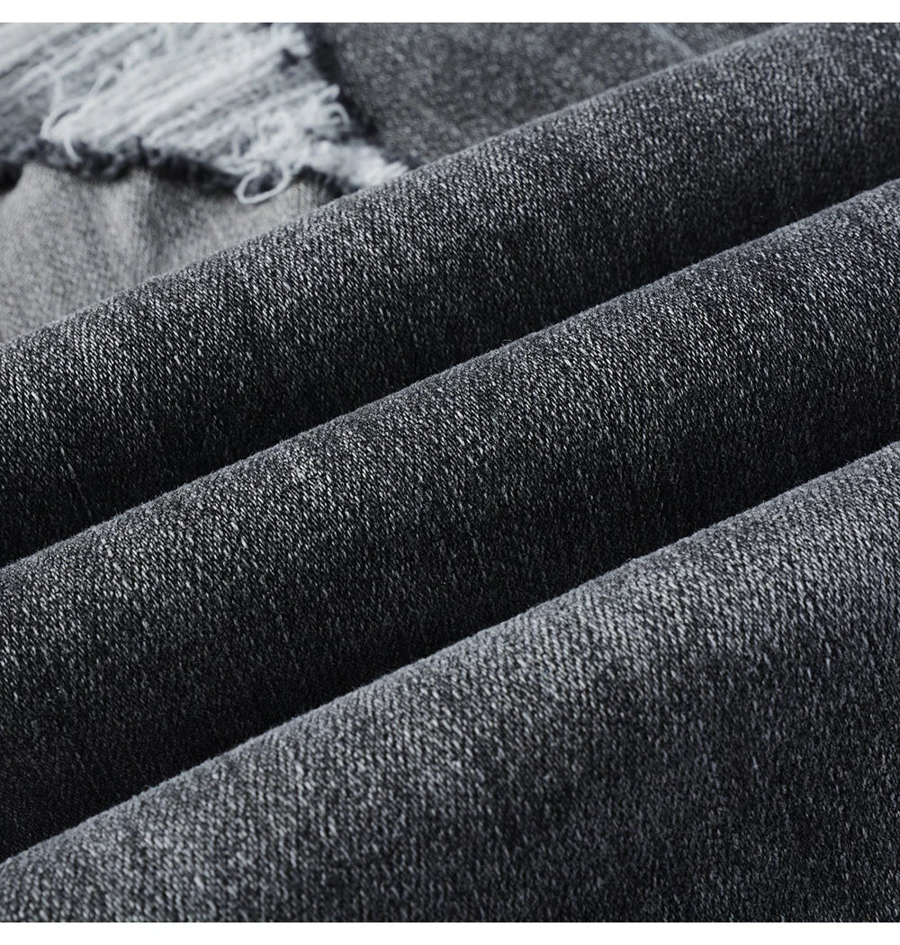 Black Diamond Painted Gray Skinny Jeans