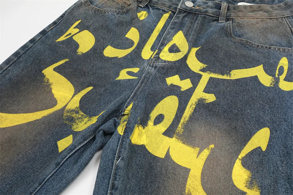 Graffiti Flared Jeans