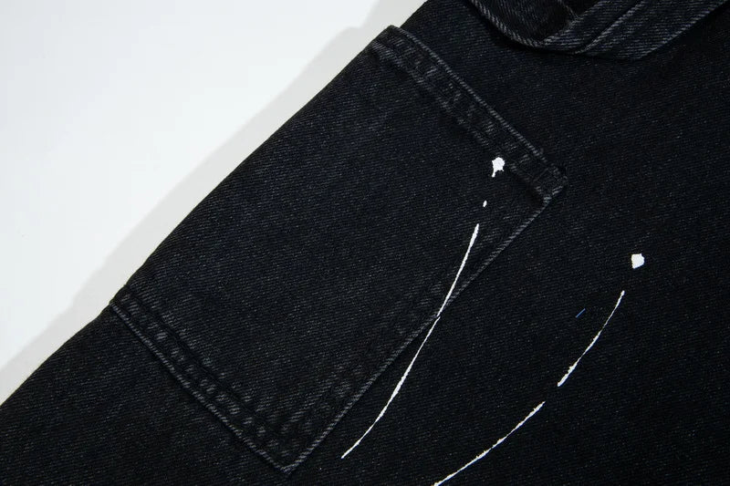Splattered Paint Black Flared Jeans