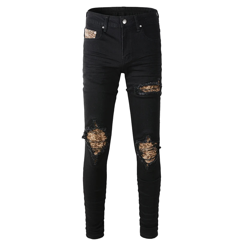 Python Patchwork Skinny Jeans