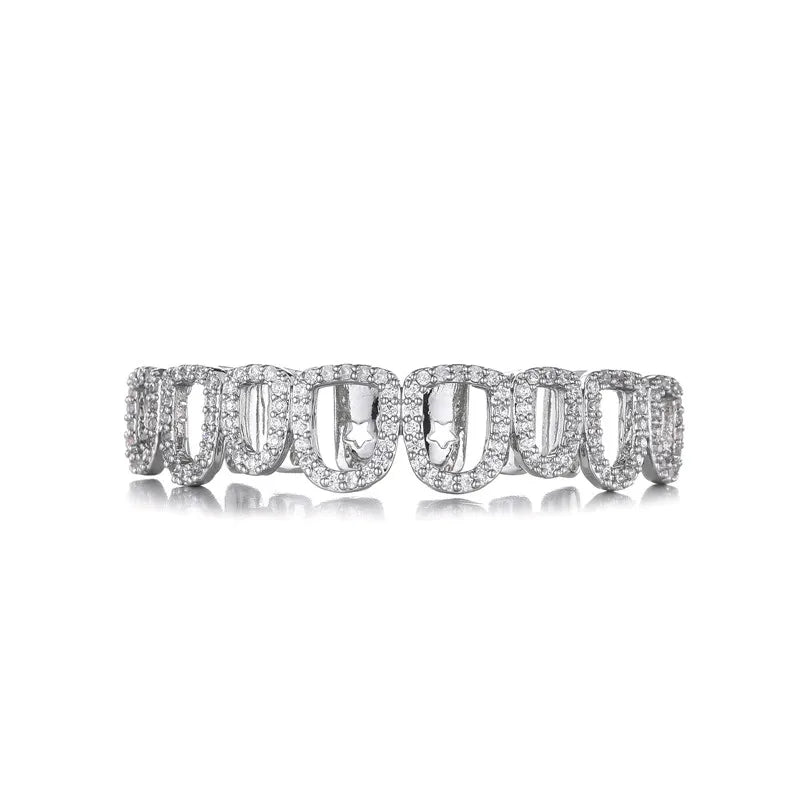 Iced-out hollow Grillz 8x8