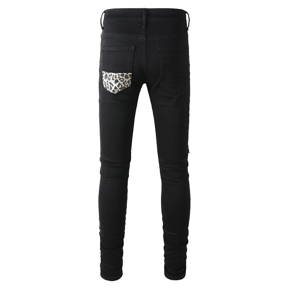 Jaguar Patchwork Skinny Jeans