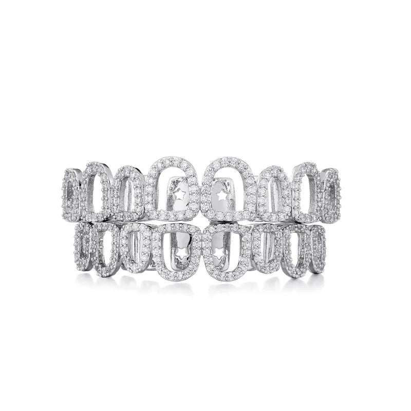 Iced-out hollow Grillz 8x8