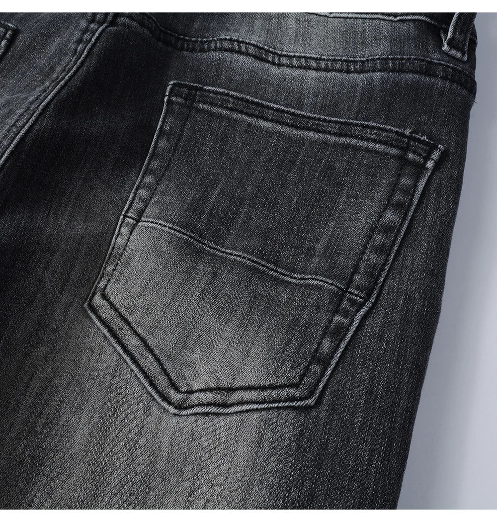 Black Diamond Painted Gray Skinny Jeans