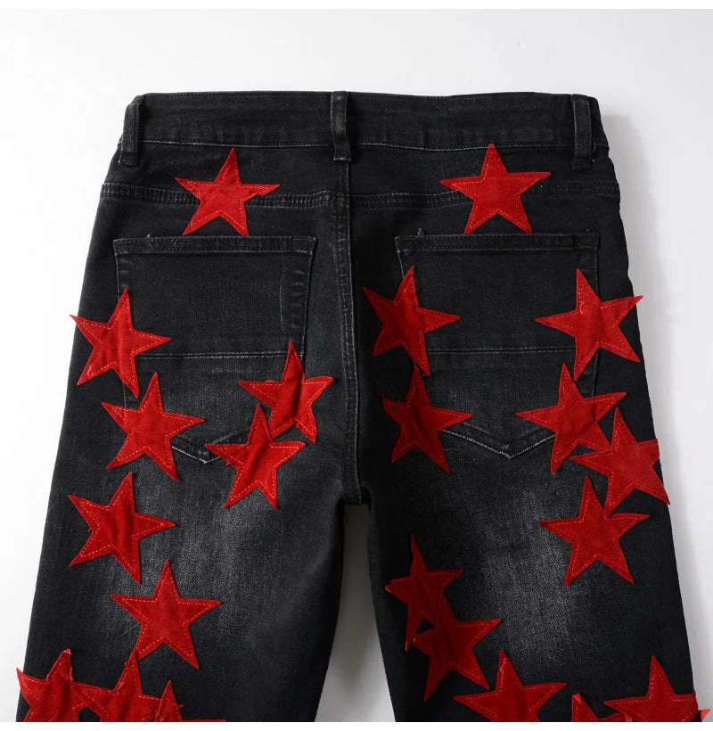 Red Stars Skinny Jeans