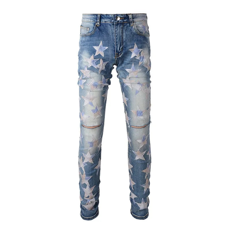 Pattern Stars Skinny Jeans
