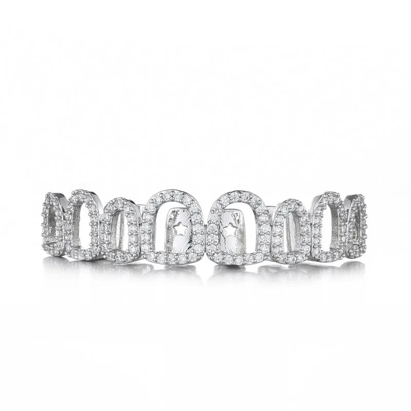 Iced-out hollow Grillz 8x8