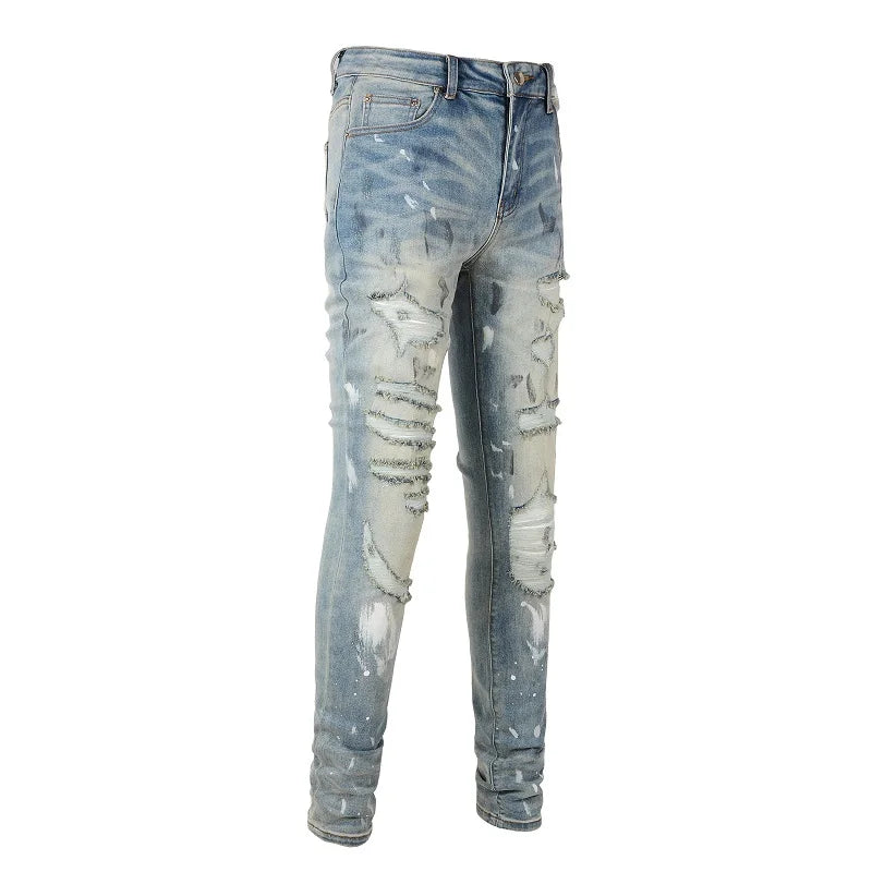 Tapered Ripped Skinny Jeans