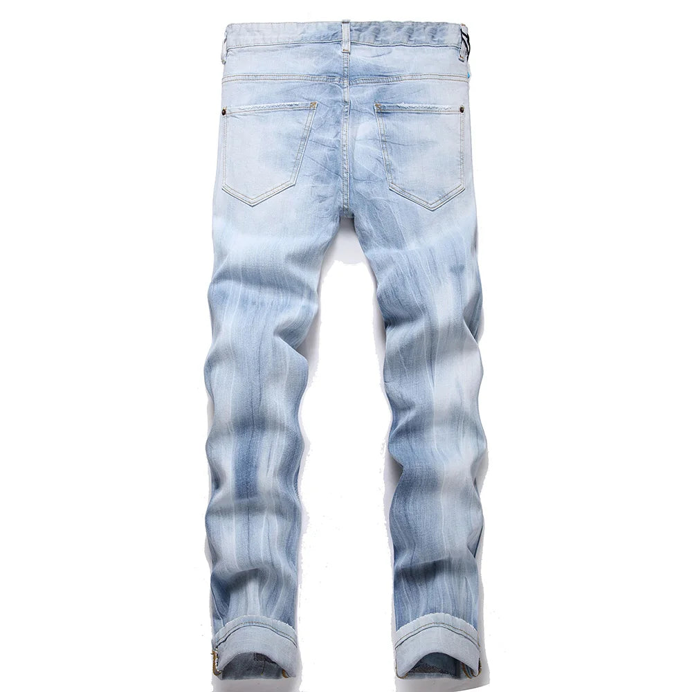 Diamond Ripped & Repaired Slim Fit Jeans