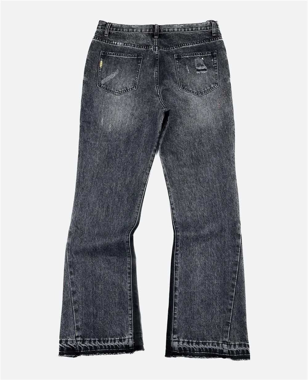 Black Cut Flared Jeans