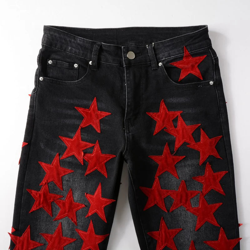 Red Stars Skinny Jeans